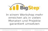BigStep - In einem Workshop mehr erreichen als in vielen Monaten und Projekte garantiert umsetzen