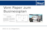 Vom Paper zum Businessplan