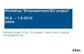 Keynote von Norbert Kluge (ETUI) beim EWC Empowerment Workshop in Udine (Task 04)