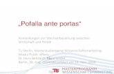 "Pofalla ante portas" - Anmerkungen zur Wechselbeziehung zwischen Wirtschaft und Politik