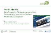 Nachhaltig unterwegs - Einblicke in die Zukunft der Mobilität - M.A. Tina Heinemann, Projekt Mobil.Pro.Fit.®, FUU e.V.