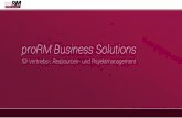 proRM Business Solutions für Vertriebs-, Ressourcen-, und Projektmanagement
