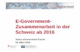 SeGF 2015 | E-Government-Zusammenarbeit in der Schweiz ab 2016