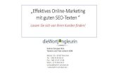 Effektives Online Marketing mit guten SEO Texten und Suchmaschinenoptimierung