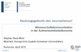 Stephan Ruß-Mohl - "Rückzugsgefechte des Journalismus?"