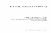 Szymanowsky - Vier Gesange Aus Tagore, Op.41