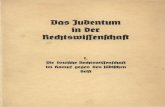 Das Judentum in der Rechtswissenschaft - 1. - Die deutsche Rechtswissenschaft im Kampf gegen den jüdischen Geist (1936)