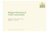 Bloggerdatenbank FIND a BLOGGER