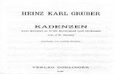 Gruber, Heinz Karl-Vanhal Kadenzen