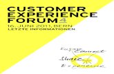 Customer Experience Forum 4 - Letzte Informationen