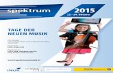 SPEKTRUM – Tage der Neuen Musik Programm 2015