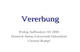 Vererbung Prolog Aufbaukurs SS 2000 Heinrich-Heine-Universität Düsseldorf Christof Rumpf.