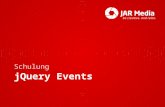 JQuery Events Schulung. Übersicht Events? Strucktur –Grundlage –Event handlers –Custom events –Tipps und Tricks Ausblick und Ende.