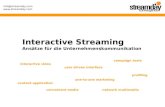 Interactive Streaming Ansätze für die Unternehmenskommunikation