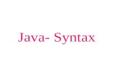 Java- Syntax