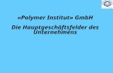 « Polymer Institut »  GmbH Die Hauptgeschäftsfelder des Unternehmens