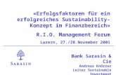 Bank Sarasin & Cie Andreas Knörzer Leiter Sustainable Investment
