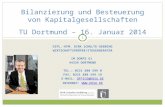 Bilanzierung und Besteuerung von Kapitalgesellschaften TU Dortmund – 16. Januar 2014