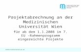 Projektabrechnung an der Medizinischen Universität Wien