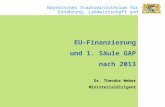 EU-Finanzierung und 1. Säule GAP  nach 2013 Dr. Theodor Weber Ministerialdirigent
