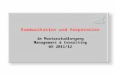 Kommunikation und Kooperation im Masterstudiengang Management & Consulting WS 2011/12