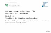 Entrepreneurship-Kurs für Berufsschullernende Modul 3 Toolbox 3: Businessplanning