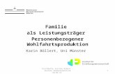 Familie  als Leistungsträger  Personenbezogener Wohlfahrtsproduktion Karin Böllert, Uni Münster