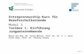 Entrepreneurship-Kurs für Berufsschullernende Modul 3  Toolbox 1: Einführung Jungunternehmende