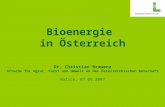 Bioenergie  in Österreich Dr. Christian Brawenz