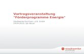 Vortragsveranstaltung "Förderprogramme Energie"