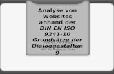 Analyse von Websites anhand der DIN EN ISO 9241-10 Grundsätze der Dialoggestaltung