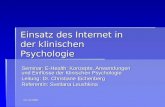 Einsatz des Internet in der klinischen Psychologie