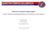 Steuervergünstigungen in der  Sonderwirtschaftszone  von Kostrzyn und Slubice