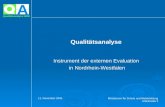 Qualit¤tsanalyse  Instrument der externen Evaluation  in Nordrhein-Westfalen