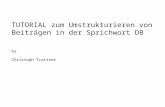 TUTORIAL zum Umstrukturieren von  Beiträgen in der Sprichwort DB by Christoph  Trattner