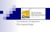 ComMusic-Programm  Ehrungsanträge