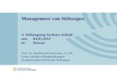 Management von Stiftungen 4. Stiftungstag Sachsen-Anhalt  am: 04.05.2012 in: Dessau