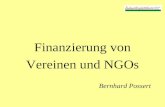 Finanzierung von Vereinen und NGOs Bernhard Possert