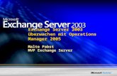 Exchange Server 2003 überwachen mit Operations Manager 2005