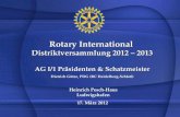 Rotary International  Distriktversammlung  2012 – 2013 AG I/1  Präsidenten  &  Schatzmeister
