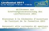 Willkommen zur Eröffnungsveranstaltung des Lernfestivals 2011