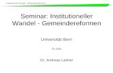 Seminar: Institutioneller Wandel - Gemeindereformen