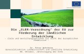 Die „ELER-Verordnung“ der EU zur Förderung der ländlichen Entwicklung