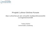 Projekt Lehrer-Online-Forum Das Lehrerforum als virtuelle multiprofessionelle Lerngemeinschaft