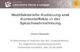 Multifaktorielle Kodierung und Kontexteffekte in der Sprachwahrnehmung