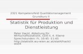 2321 Kompetenzfeld Qualitätsmanagement   Grundkurs II Statistik für Produktion und Dienstleistung