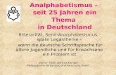 Analphabetismus -  seit 25 Jahren ein Thema  in Deutschland
