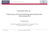 Praxisberichte (I) –  Erfassung und Beschreibung germanistischer Internetquellen