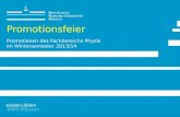 Promotionsfeier Promotionen des Fachbereichs Physik im Wintersemester 2013/14