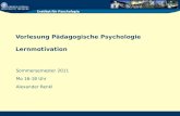 Vorlesung Pädagogische Psychologie Lernmotivation